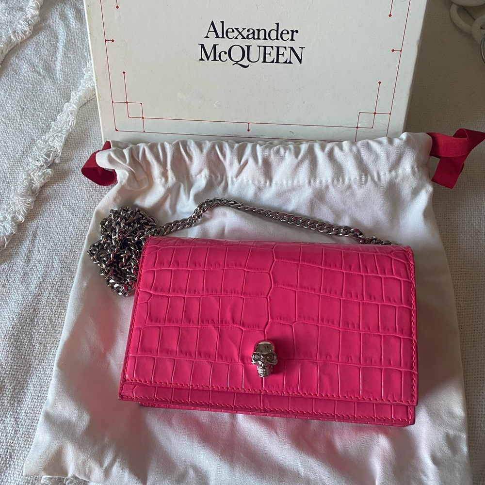 Neon pink Alexander McQueen bag